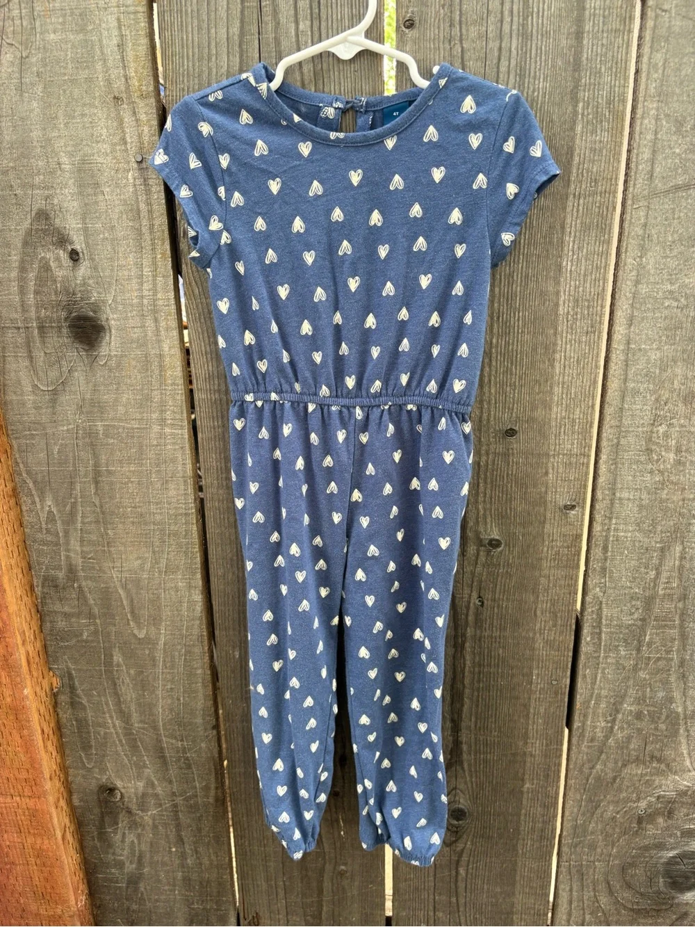 Old Navy Navy Heart-Print Girls Jumpsuit